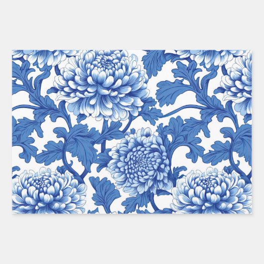 Chinoiserie Blauer Himmel Geschenkpapier Set (Vorderseite)