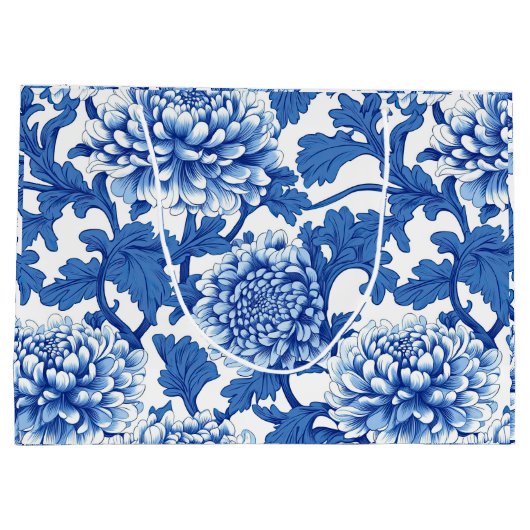 Chinoiserie Blauer Himmel Große Geschenktüte (Rückseite)