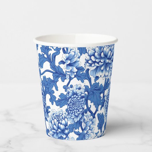 Chinoiserie Blauer Himmel Pappbecher (Links)