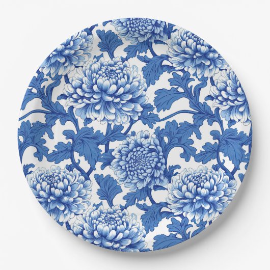 Chinoiserie Blauer Himmel Pappteller (Vorderseite)