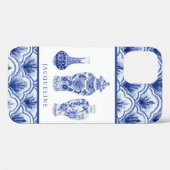 Chinoiserie Blauer Weiße Ingwer-Scallop-Muster Case-Mate iPhone Hülle (Rückseite (Horizontal))