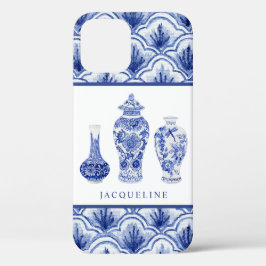 Chinoiserie Blauer Weiße Ingwer-Scallop-Muster Case-Mate iPhone Hülle