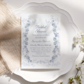 Chinoiserie Blaues Brautparty Einladung