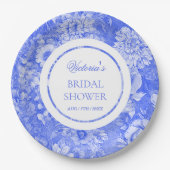 Chinoiserie Blaues Brautparty Pappteller (Vorderseite)