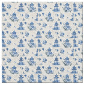 Chinoiserie Blaues Tessin Elegantes Design Stoff (Muster)