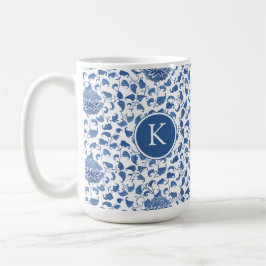 Chinoiserie Blue and White Monogram Initial Kaffeetasse