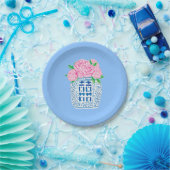 Chinoiserie Blue and White Peony Paper Teller (Party)