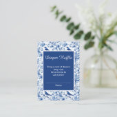 Chinoiserie Blue Birds and Blume Baby Shower Begleitkarte (Stehend Vorderseite)