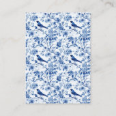 Chinoiserie Blue Birds and Blume Baby Shower Begleitkarte (Rückseite)