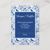 Chinoiserie Blue Birds and Blume Baby Shower Begleitkarte (Vorderseite)