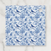 Chinoiserie Blue Birds and Flowers Birthday Geschenkanhänger (Rückseite)