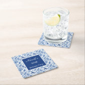 Chinoiserie Blue Birds and Flowers Birthday Rechteckiger Pappuntersetzer (Vor Ort)