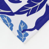 Chinoiserie Blue Black Cat-Whimsical Fleecedecke (Ecke)