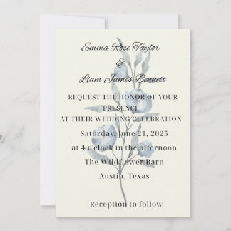 Chinoiserie Blue Blume Hochzeit Einladung