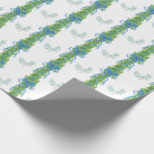 Chinoiserie Blue Bow Garland Weihnachten Geschenkpapier (Ecke)