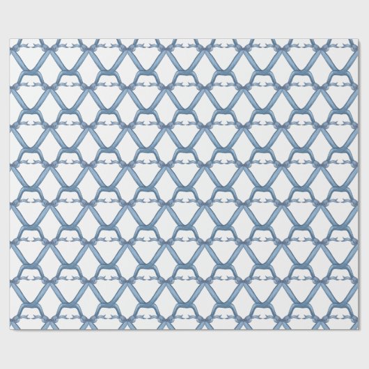 Chinoiserie Blue Bows Geschenkpapier (Flach)
