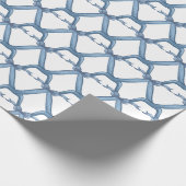 Chinoiserie Blue Bows Geschenkpapier (Ecke)