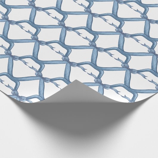 Chinoiserie Blue Bows Geschenkpapier (Ecke)