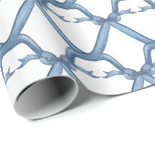 Chinoiserie Blue Bows Geschenkpapier (Rolleneckpunkt)