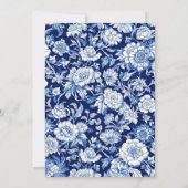 Chinoiserie Blue Boy Baby Shower Einladung (Rückseite)