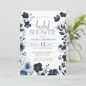 Chinoiserie Blue Brautparty Einladung (Stehend Vorderseite)