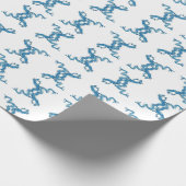 Chinoiserie Blue Chinese Dragons bemalt Geschenkpapier (Ecke)