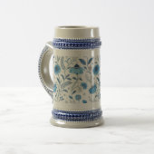 Chinoiserie Blue Echinacea Pattern Bierglas (Vorderseite Links)