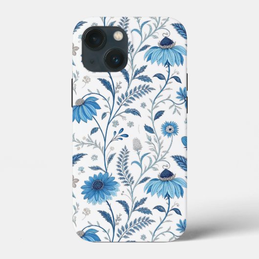 Chinoiserie Blue Echinacea Pattern Case-Mate iPhone Hülle (Rückseite)