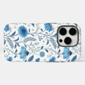 Chinoiserie Blue Echinacea Pattern Case-Mate iPhone Hülle (Rückseite (Horizontal))