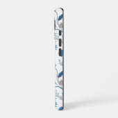 Chinoiserie Blue Echinacea Pattern iPhone 16 Hülle (Linke Seite)