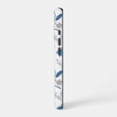 Chinoiserie Blue Echinacea Pattern iPhone Hülle (Linke Seite)