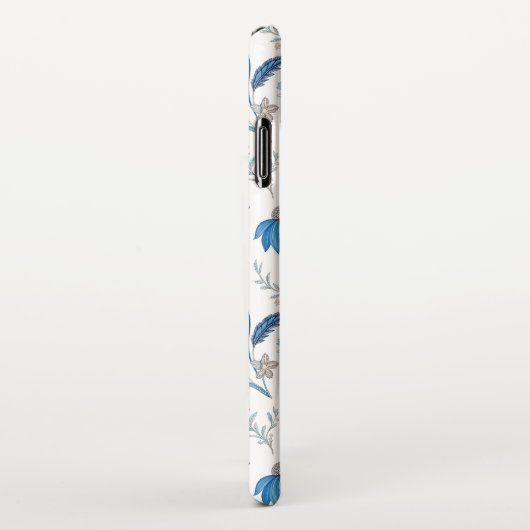 Chinoiserie Blue Echinacea Pattern iPhone Hülle (Rechte Seite)