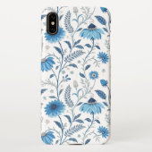 Chinoiserie Blue Echinacea Pattern iPhone Hülle (Rückseite)