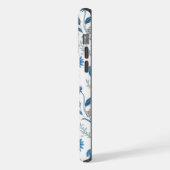 Chinoiserie Blue Echinacea Pattern iPhone Hülle (Linke Seite)