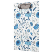 Chinoiserie Blue Echinacea Pattern Klemmbrett (Links)