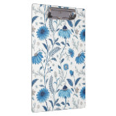Chinoiserie Blue Echinacea Pattern Klemmbrett (Rechts)
