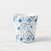 Chinoiserie Blue Echinacea Pattern Milchtasse (Vorderseite)