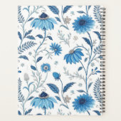 Chinoiserie Blue Echinacea Pattern Planer (Rückseite)