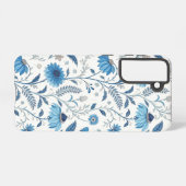 Chinoiserie Blue Echinacea Pattern Samsung Galaxy Hülle (Rückseite (Horizontal))