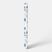 Chinoiserie Blue Echinacea Pattern Samsung Galaxy Hülle (Linke Seite)