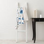 Chinoiserie Blue Echinacea Pattern Sherpadecke (Beispiel)