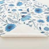 Chinoiserie Blue Echinacea Pattern Sherpadecke (3/4)