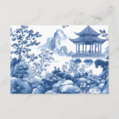 Chinoiserie Blue Empfang Card Begleitkarte (Rückseite)