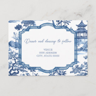 Chinoiserie Blue Empfang Card Begleitkarte