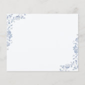 Chinoiserie Blue Floral Brautparty Ratschlag Karte (Rückseite)