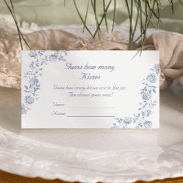 Chinoiserie Blue Floral Guess Wie viele Kisses Begleitkarte