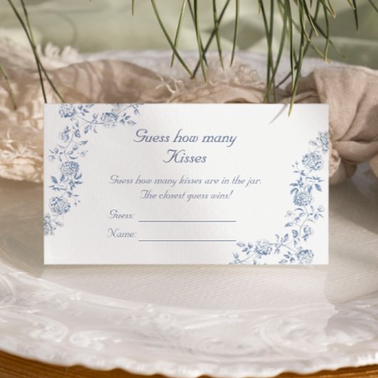 Chinoiserie Blue Floral Guess Wie viele Kisses Begleitkarte