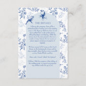 Chinoiserie Blue Floral Wedding Details QR Code Begleitkarte (Vorderseite)