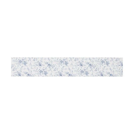 Chinoiserie Blue Floral Wedding Einladungsbanderole (Flach)
