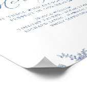 Chinoiserie Blue Floral Wedding Lounge Gedächtnisz Poster (Ecke)